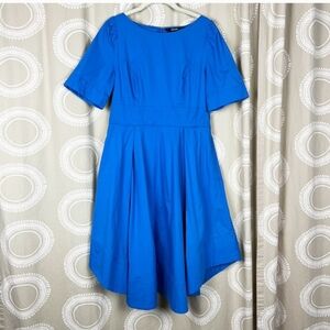 eShakti full skirt blue cotton dress size 12